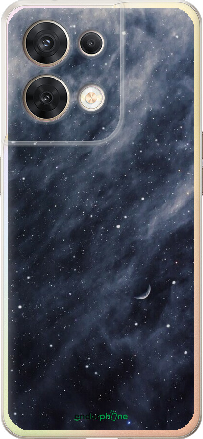 Силиконовый чехол Голубые облака, Голубая луна для Oppo Reno8 5G - 6398u-2614 изображение 