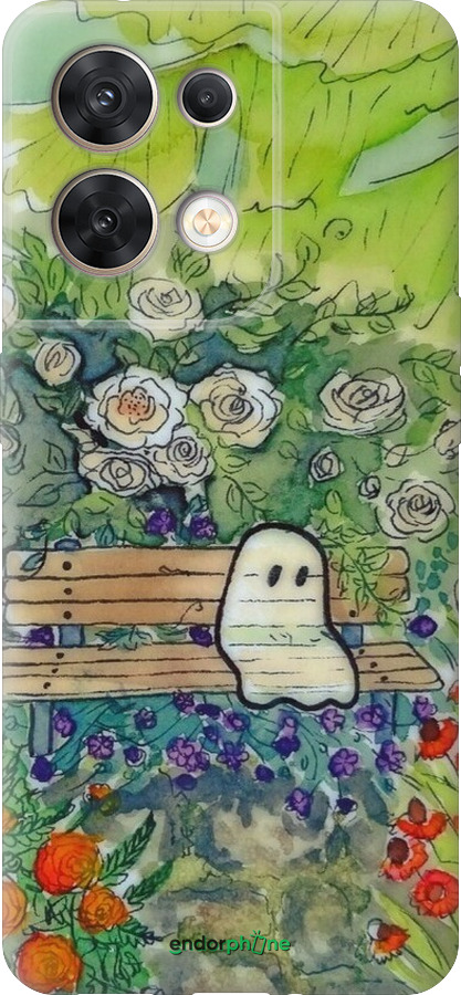 Силиконовый чехол Грустное привидение для Oppo Reno8 5G - 6403u-2614 изображение 