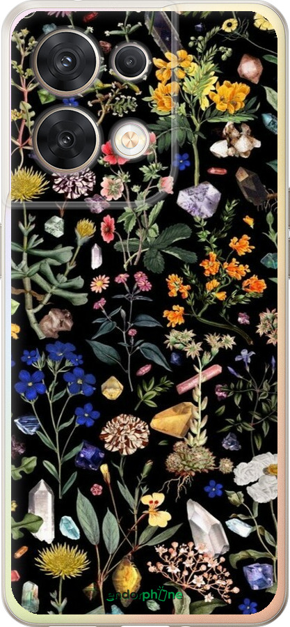 Силиконовый чехол С цветами для Oppo Reno8 5G - 6422u-2614 изображение 
