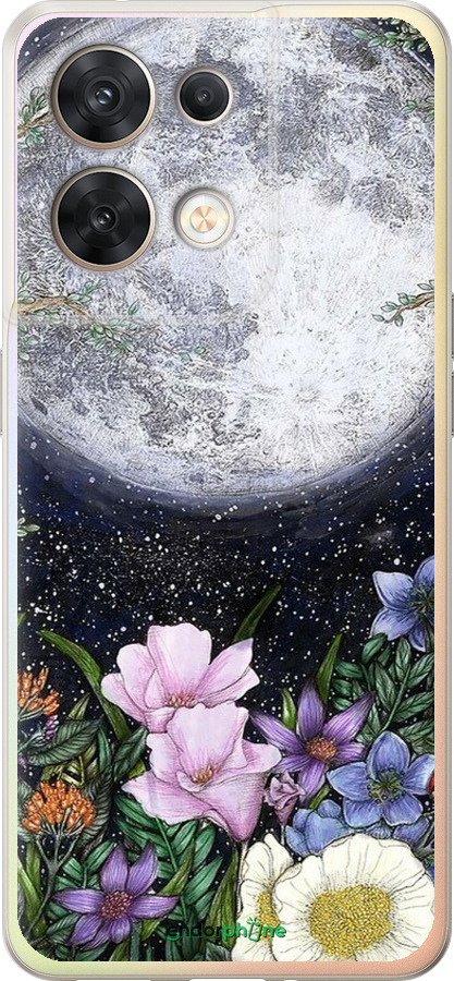 Силиконовый чехол Полночь в саду II для Oppo Reno8 5G - 6424u-2614 изображение 