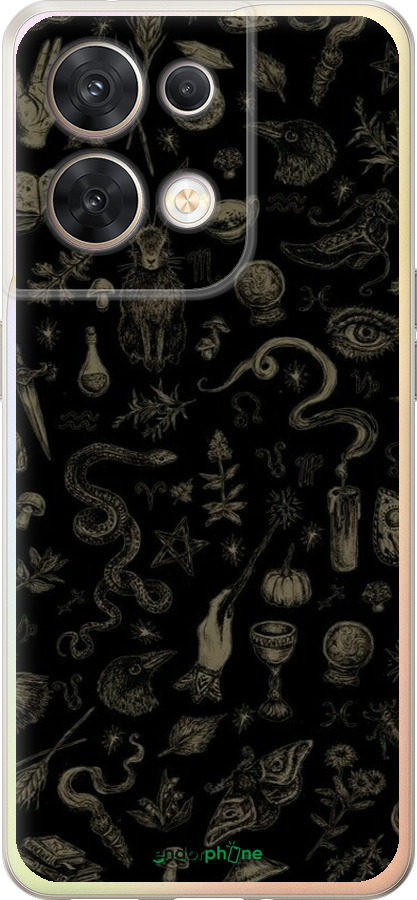 Силиконовый чехол Мистический коллаж с травами и магическими символами для Oppo Reno8 5G - 6428u-2614 изображение 