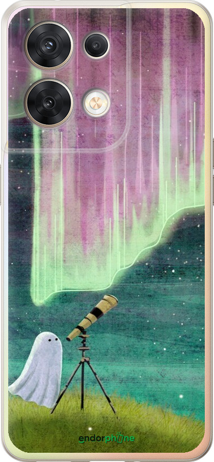 Силиконовый чехол Привидение и звезды для Oppo Reno8 5G - 6443u-2614 изображение 