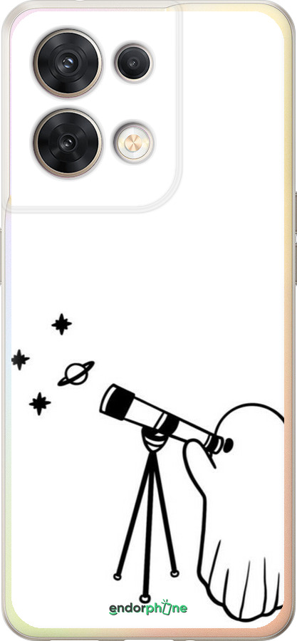 Силиконовый чехол Привидение астроном для Oppo Reno8 5G - 6444u-2614 изображение 