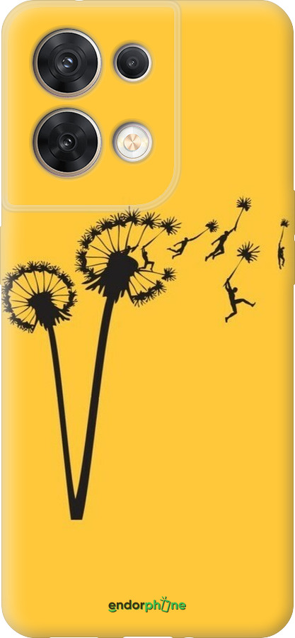 Силиконовый чехол Минимализм одуванчики для Oppo Reno8 5G - 6449u-2614 изображение 