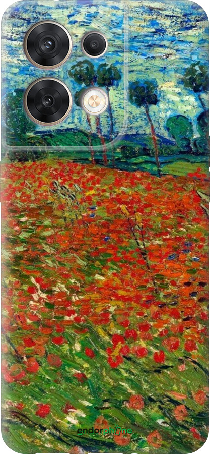 Силиконовый чехол Винсент Ван Гог-Маковое поле для Oppo Reno8 5G - 6466u-2614 изображение 