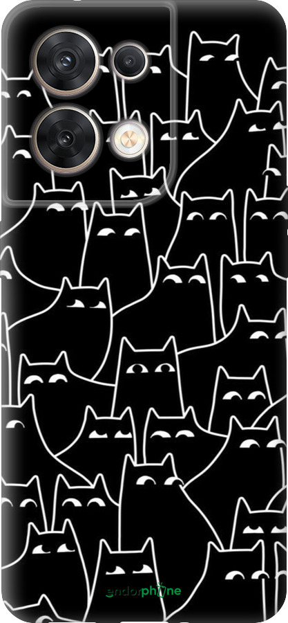Силиконовый чехол С изображением кошек для Oppo Reno8 5G - 6470u-2614 изображение 