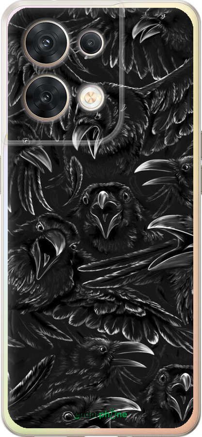 Силиконовый чехол Воронья ярость для Oppo Reno8 5G - 6474u-2614 изображение 