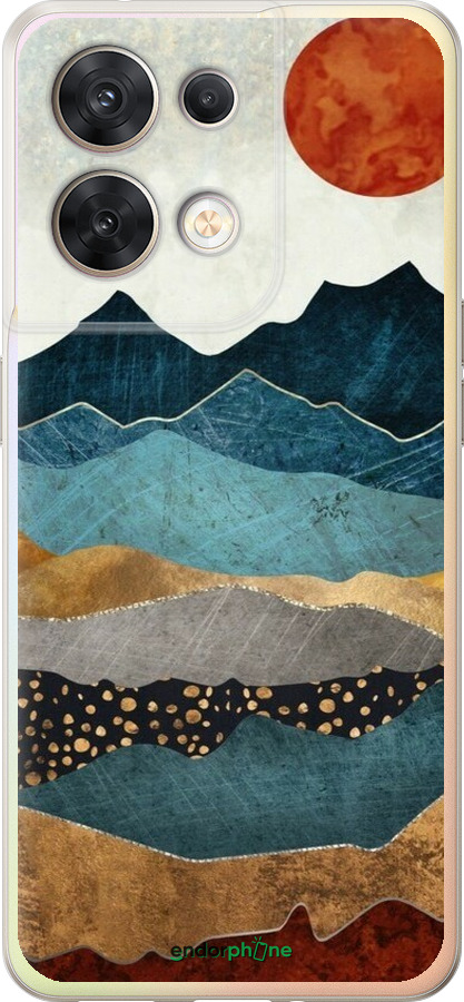 Силиконовый чехол Янтарный закат для Oppo Reno8 5G - 6475u-2614 изображение 