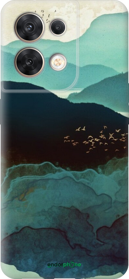 Силиконовый чехол С изображением гор Индиго для Oppo Reno8 5G - 6484u-2614 изображение 