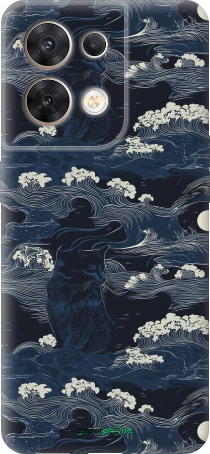 Силиконовый чехол Морская тематика в стиле арт-деко для Oppo Reno8 5G - 6520u-2614 изображение 