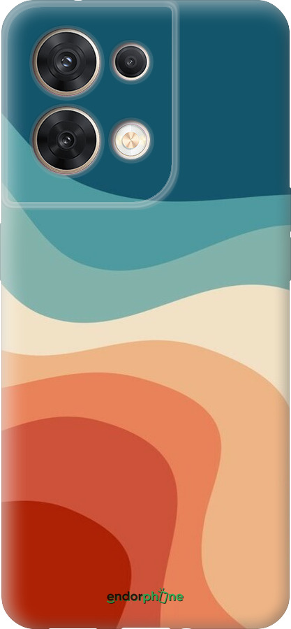 Силіконовий чехол У стилі ретро з хвилями для Oppo Reno8 5G - 6531u-2614 изображение 