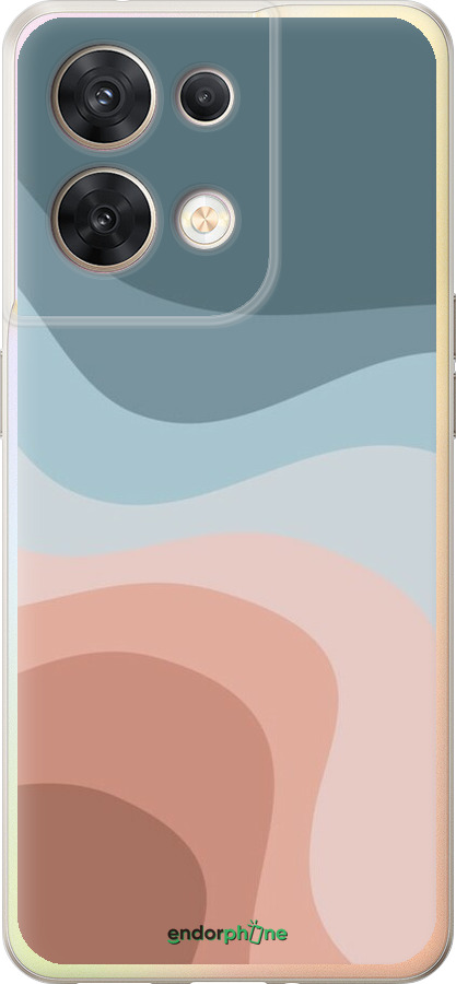 Силиконовый чехол С синими и розовыми волнами в стиле ретро для Oppo Reno8 5G - 6532u-2614 изображение 