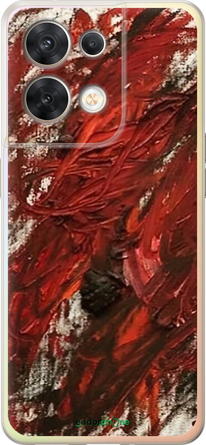 Силіконовий чехол Абстрактна композиція в червоних тонах для Oppo Reno8 5G - 6541u-2614 изображение 