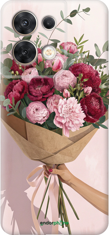 Силіконовий чехол Півонії 1 для Oppo Reno8 5G - 6705u-2614 изображение 
