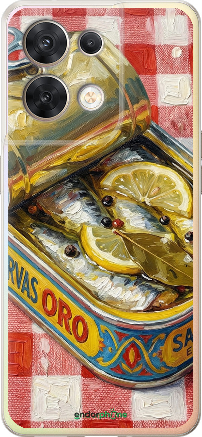 Силіконовий чехол Vintage Sardine Tin Phone для Oppo Reno8 5G - 6772u-2614 изображение 