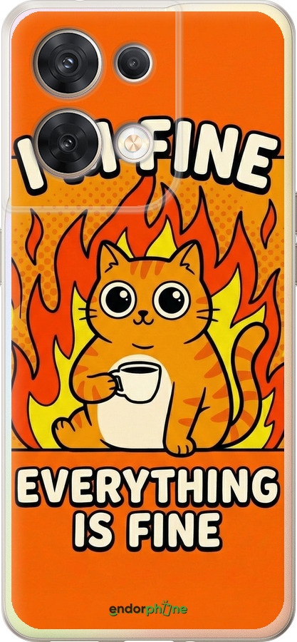 Силиконовый чехол Funny Cat для Oppo Reno8 5G - 6786u-2614 изображение 