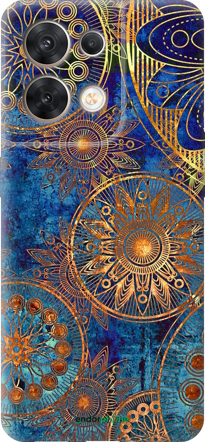 Силиконовый чехол Золотой узор для Oppo Reno8 5G - 678u-2614 изображение 