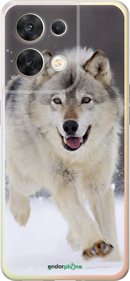 Силиконовый чехол Бегущий волк для Oppo Reno8 5G - 826u-2614 изображение 
