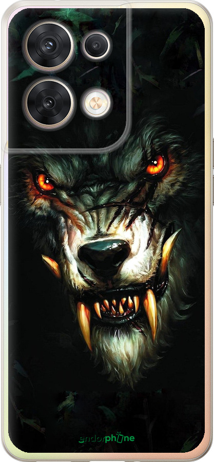 Силиконовый чехол Дьявольский волк для Oppo Reno8 5G - 833u-2614 изображение 