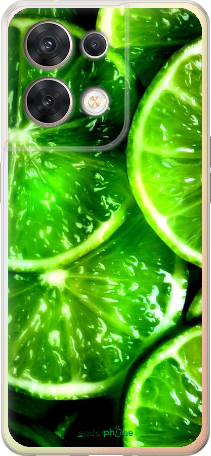 Силіконовий чехол Зелені часточки лимона для Oppo Reno8 5G - 852u-2614 изображение 