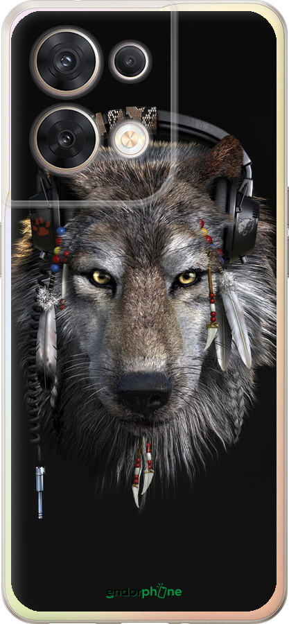 Силиконовый чехол Волк-меломан для Oppo Reno8 5G - 875u-2614 изображение 