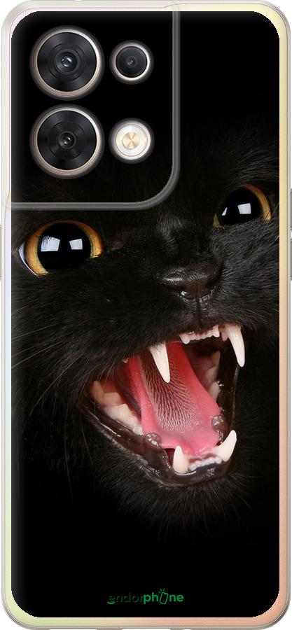 Силиконовый чехол Чёрная кошка для Oppo Reno8 5G - 932u-2614 изображение 