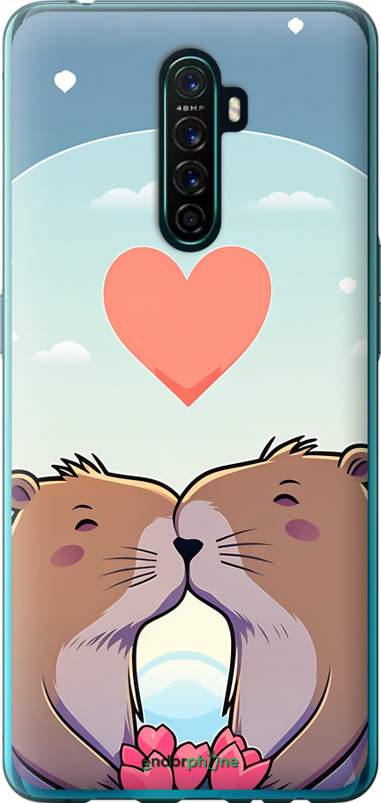 2D пластиковый чехол Капибара любовь для Oppo Reno Ace - 6027t-1964 изображение 