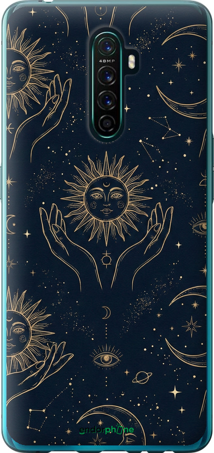 2D пластиковый чехол Celestial Harmony: Sun & Moon Gold Mystic Pattern для Oppo Reno Ace - 6778t-1964 изображение 