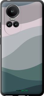 TPU чехол С фиолетовым и бирюзовым ретро-стилем и волнами для Oppo Reno10 Pro - 6533b-3109 изображение 