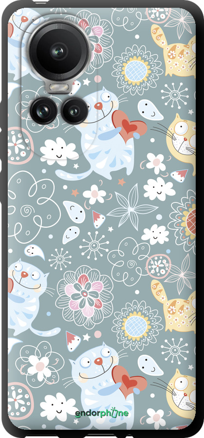 TPU чехол Котята v3 для Oppo Reno10 Pro - 1223b-3109 изображение 