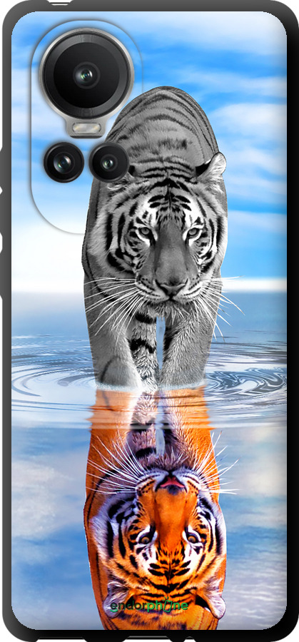 TPU чехол Тигр для Oppo Reno10 Pro - 6016b-3109 изображение 
