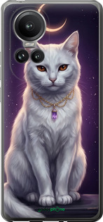 Силиконовый чехол Mystic White Cat Gothic Dark Purple Gold для Oppo Reno10 Pro - 6805u-3109 изображение 