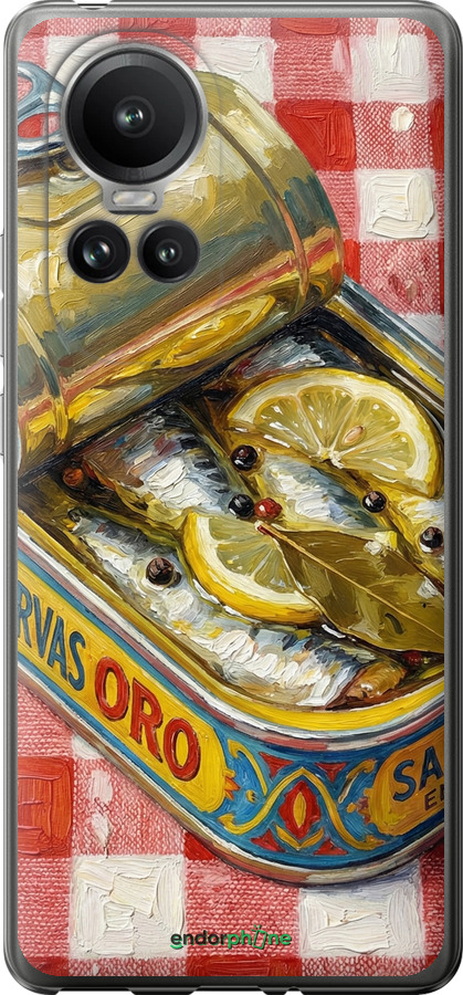 Силиконовый чехол Vintage Sardine Tin Phone для Oppo Reno10 Pro - 6772u-3109 изображение 