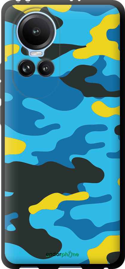 TPU чехол Желто-голубой камуфляж для Oppo Reno10 - 1084b-3107 изображение 