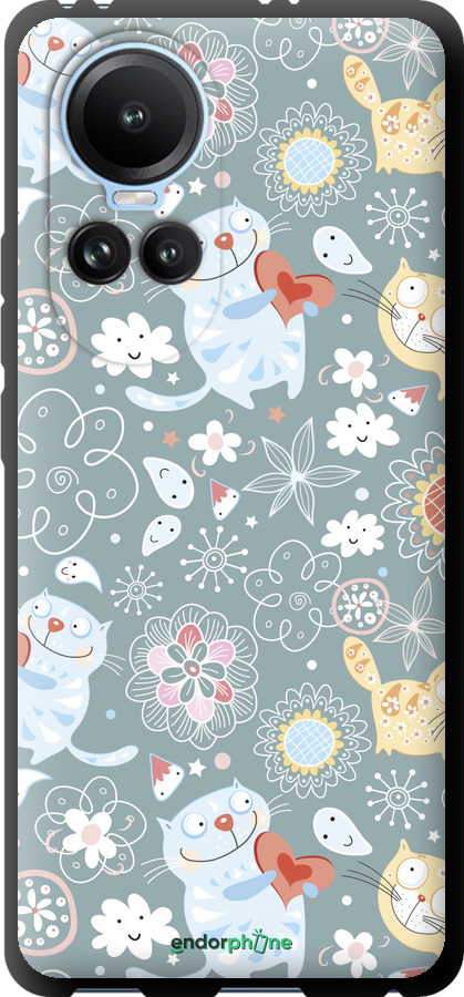 TPU чехол Кошенята v3 для Oppo Reno10 - 1223b-3107 изображение 