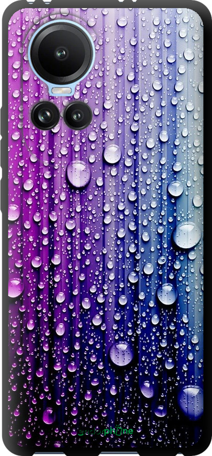 

TPU чорний чохол "Краплини води" для Oppo Reno10, Синій
