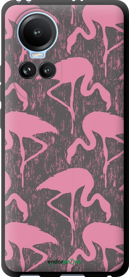 TPU чехол Vintage-Flamingos для Oppo Reno10 - 4171b-3107 изображение 
