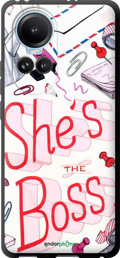 TPU чехол she's the  boss для Oppo Reno10 - 4254b-3107 изображение 