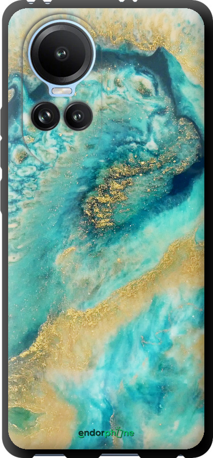 TPU чехол Green marble для Oppo Reno10 - 4365b-3107 изображение 