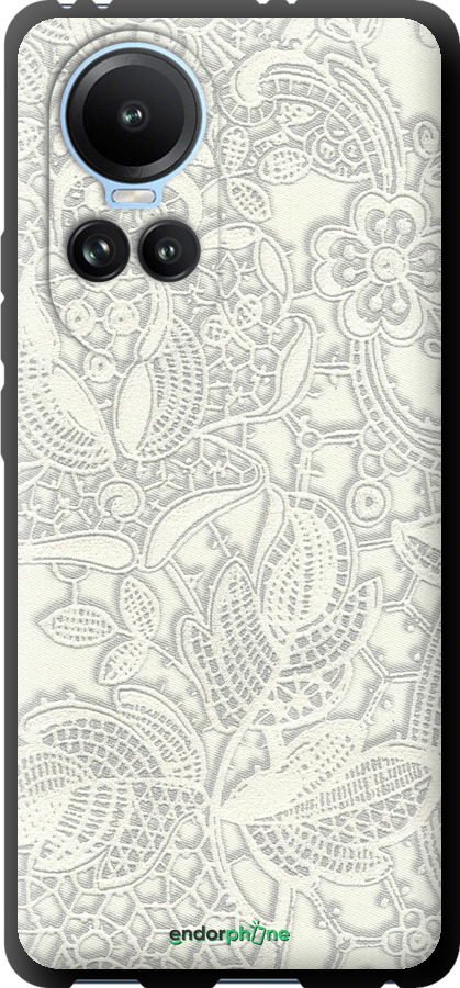 TPU чехол Біле мереживо для Oppo Reno10 - 4383b-3107 изображение 