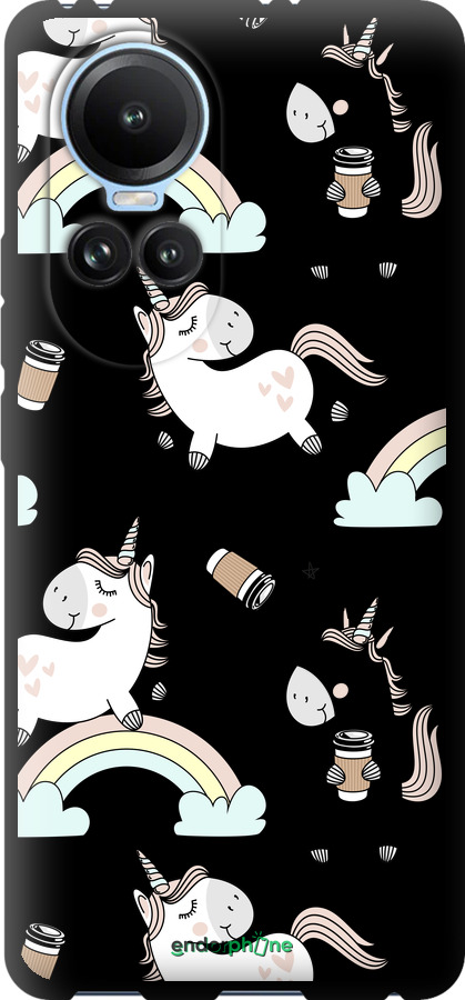 TPU чехол Єдиноріг і кава для Oppo Reno10 - 4661b-3107 изображение 