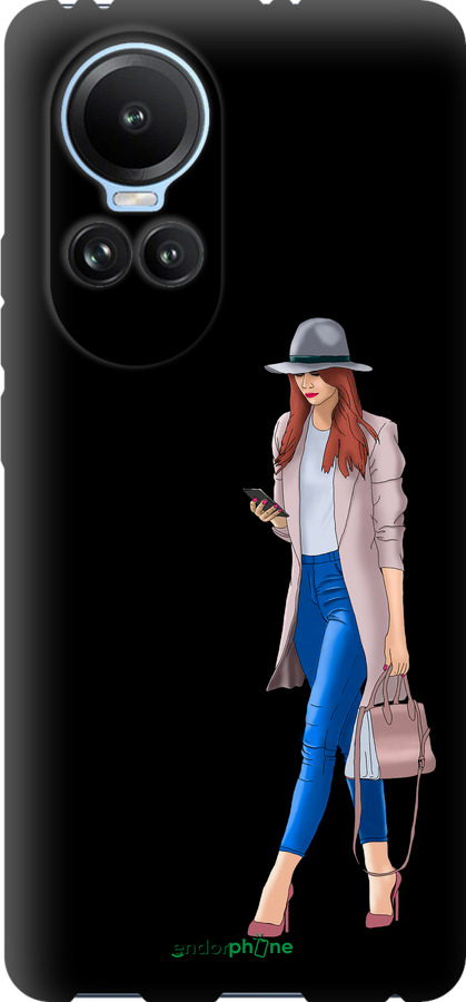 TPU чехол Девушка 1 для Oppo Reno10 - 4751b-3107 изображение 