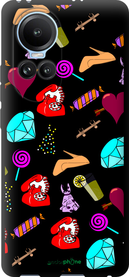 TPU чехол stickers для Oppo Reno10 - 4757b-3107 изображение 