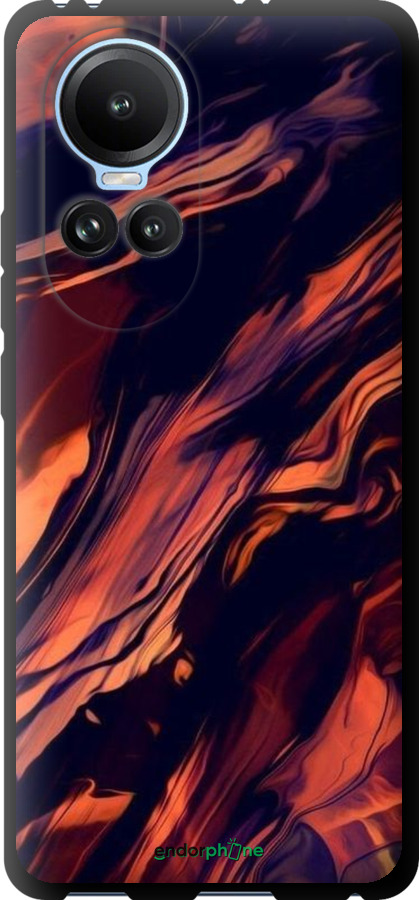 TPU чехол Чорно-помаранчева абстракція для Oppo Reno10 - 5340b-3107 изображение 