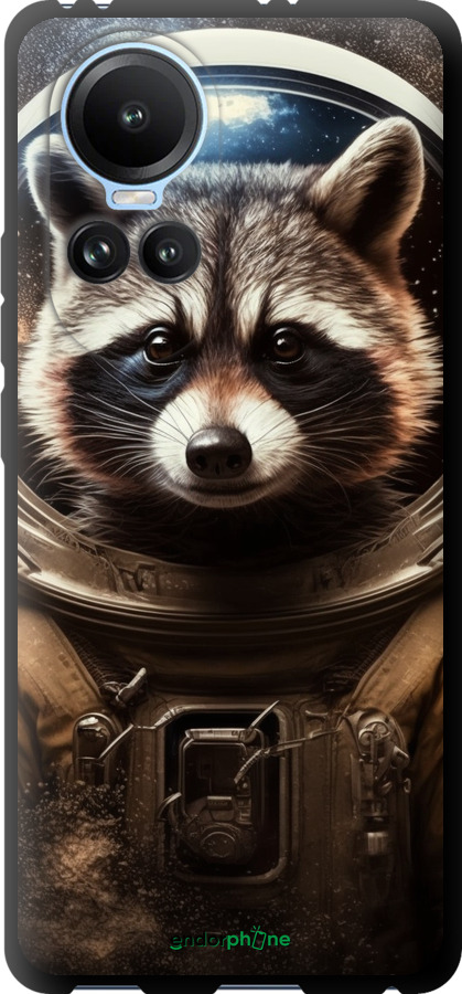 TPU чехол Raccoon austronaut для Oppo Reno10 - 5581b-3107 изображение 