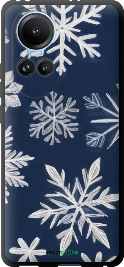 TPU чехол Снежинки для Oppo Reno10 - 5821b-3107 изображение 