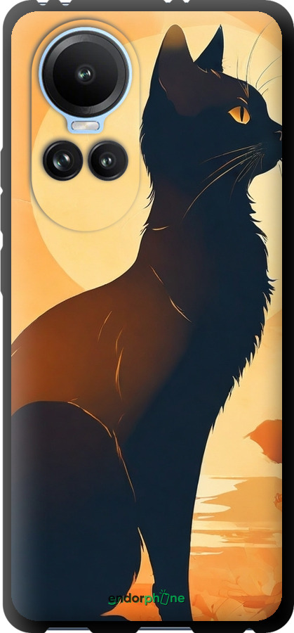 TPU чехол Черная кошка v2 для Oppo Reno10 - 5830b-3107 изображение 