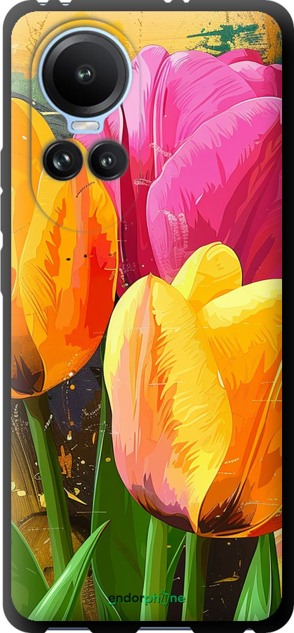TPU чехол Намальовані тюльпани для Oppo Reno10 - 5990b-3107 изображение 