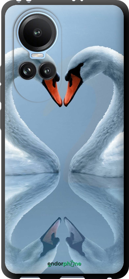 TPU чехол Лебеди для Oppo Reno10 - 6007b-3107 изображение 