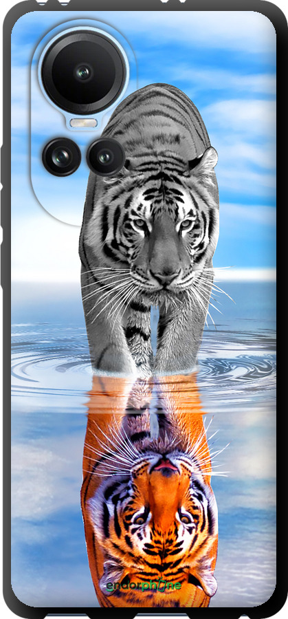TPU чехол Тигр для Oppo Reno10 - 6016b-3107 изображение 